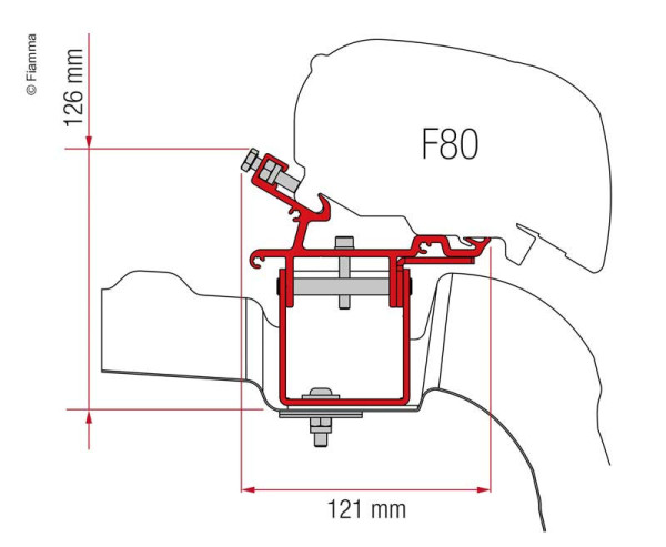 Sada adaptérů Fiamma pro markýzu na VW Crafter a MAN TGE L3/H3 (od r. v. 2017)
