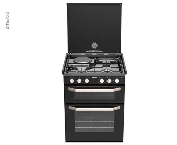 Sporák s troubou kombinovaný Thetford K1520 Dual Fuel (plyn/elektřina, s grilem a ventilátorem)
