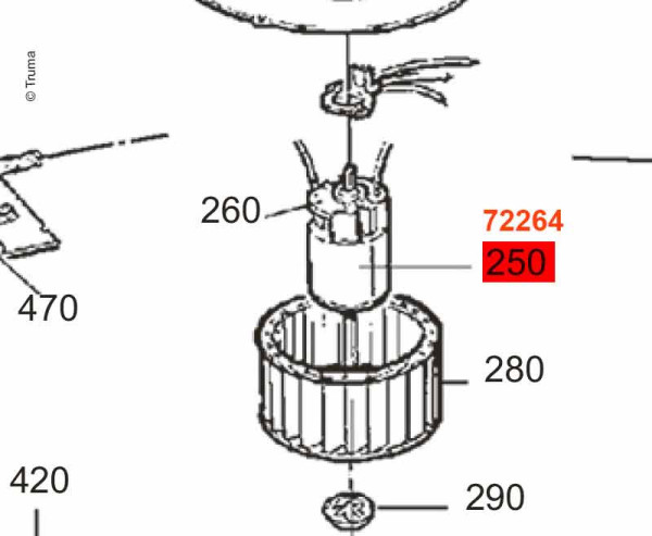 Motor stejnosměrný E40 12V pro ohřívače Truma
