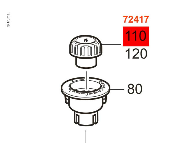 Otočný knoflík, neosvětlený pro S3004/S5004
