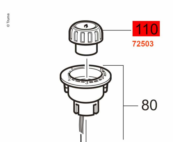 Otočný knoflík podsvícený pro S3004/S5004