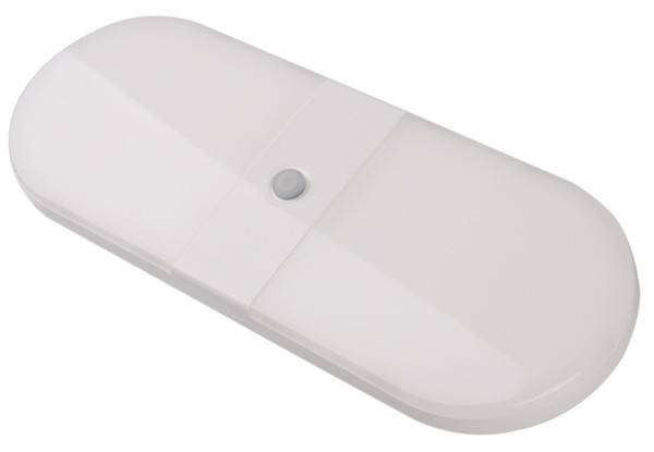 LED přisazené svítidlo, bílé, plastové, s posuvným vypínačem 270x100x10mm