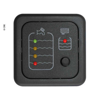 Panel testovací LED CBE MT214/G pro čistou vodu a signalizaci plné odpadní nádrže, šedá barva, včetně kabelů a snímačů