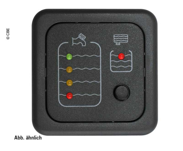 Panel testovací LED CBE MT214/M pro čistou vodu a signalizaci plné odpadní nádrže, hnědá barva, včetně kabelů a snímačů