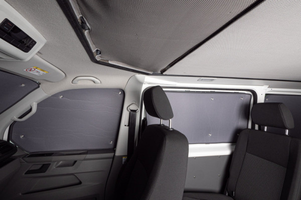Rohože termální zatemňovací Isoflex pro VW Multivan (od 06/2021, krátký rozvor, obytný prostor, 5dílná sada, šedá)