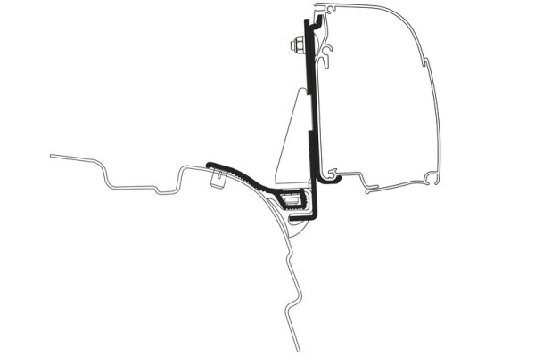Adaptér markýzy Thule Omnistor 4200 pro VW T5 / T6 Multirail (krátký rozvor)