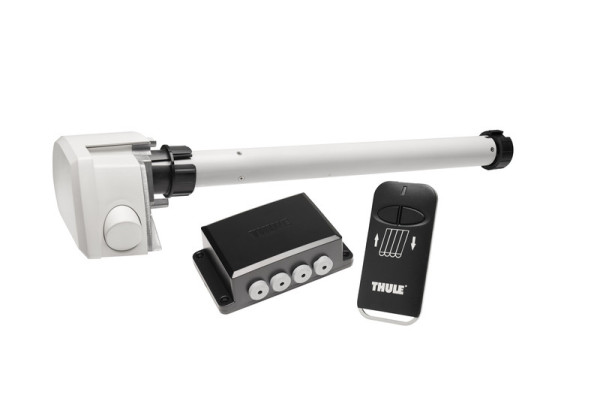 Elektrická střešní markýza Thule Omnistor 9200 5,5 m (230 V, stříbrné pouzdro, Mystic Grey)