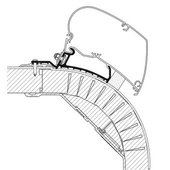 Adaptér pro střešní markýzy Thule Omnistor – Laika Kreos (pro TO 9200 / 6300)