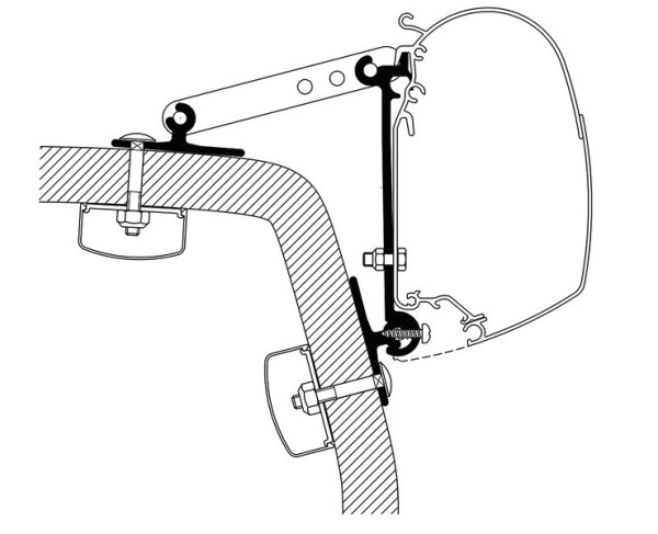Adaptéry stěnové univerzální Thule Omni Wall 3dílná sada (pro markýzy 3200, 4200, 5200, šířka 2× 8 cm + 1× 4 cm)