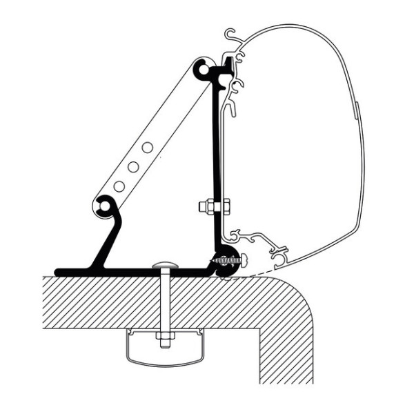 Sada univerzálních střešních adaptérů Thule pro markýzy Omnistor (3 ks, rozměr 3 × 8 cm)