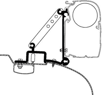 Adaptér pro markýzu Thule pro Fiat Ducato, Peugeot Boxer a Citroën Jumper do 2006 H2