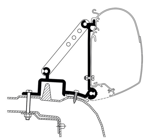 Adaptér pro markýzu Thule Omnistor (Renault Master / Opel Movano 1998–2010) - 3 držáky