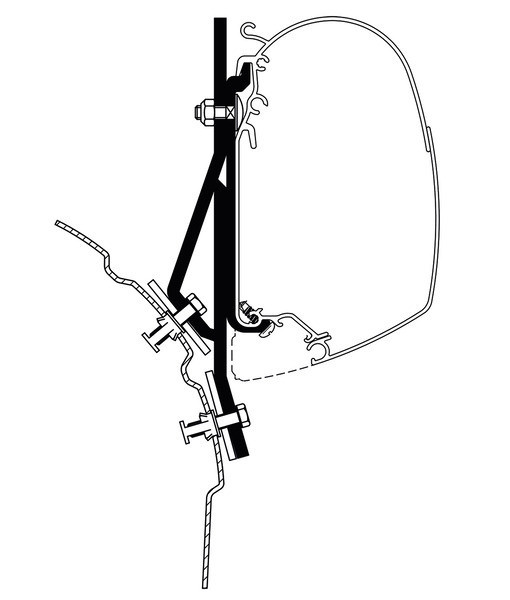 Adaptér markýzy Thule Omnistor pro VW T4 (2 ks, 8 cm)