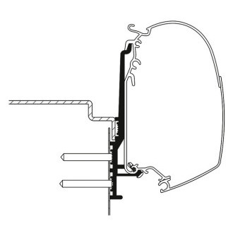 Montážní adaptér Thule Omnistor pro Knaus Tourer CUV (300 cm, stěnová montáž)