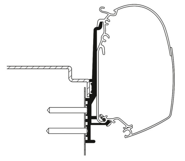 Montážní adaptér Thule Omnistor pro Knaus Tourer CUV (300 cm, stěnová montáž)