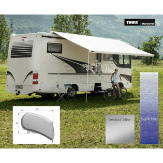 Střešní markýza Thule Omnistor 9200 eloxovaná 4 m safírově modrá nástavec 300 cm (centimetry)