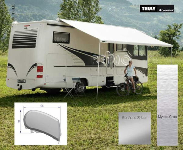 Střešní markýza Thule Omnistor 9200 eloxovaná 4,5 m Mystic Grey prodloužení 300 cm (centimetry)