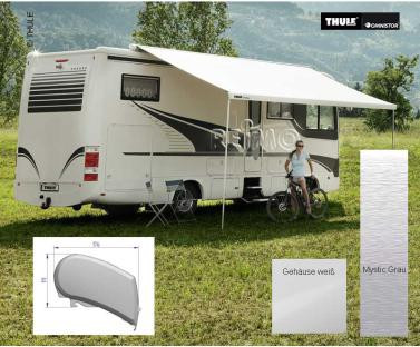 Střešní markýza Thule 9200 4,5m motor 230V Mystic šedé pouzdro bílé