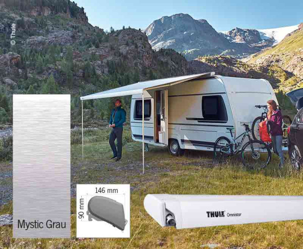 Markýza střešní kazetová Thule Omnistor 6300 4,25 m (bílá, tajemná šedá)