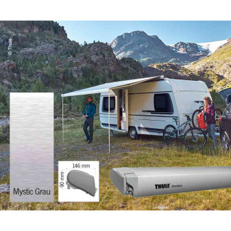 Markýza střešní kazetová Thule Omnistor 6300 3,25 m (stříbrný elox, tajemná šedá)