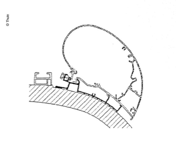 Adaptér Thule pro střešní montáž markýz řady 6 na Carthago Chic (od r. v. 2014), 400 cm