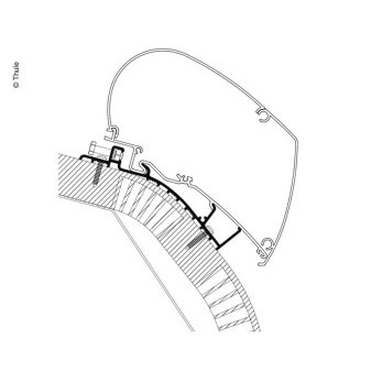Adaptér střešní Thule pro markýzy Omnistor, Carthago Chic (od r. v. 2014), 5,5 m