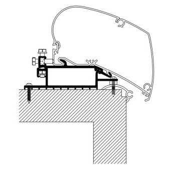 Adaptér střešní pro markýzy řady 6200 / 6300 / 9200 (50 cm, sada 3 ks)