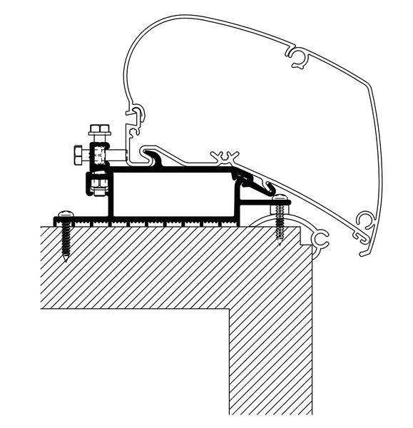 Adaptér střešní pro markýzy řady 6200 / 6300 / 9200 (50 cm, sada 3 ks)