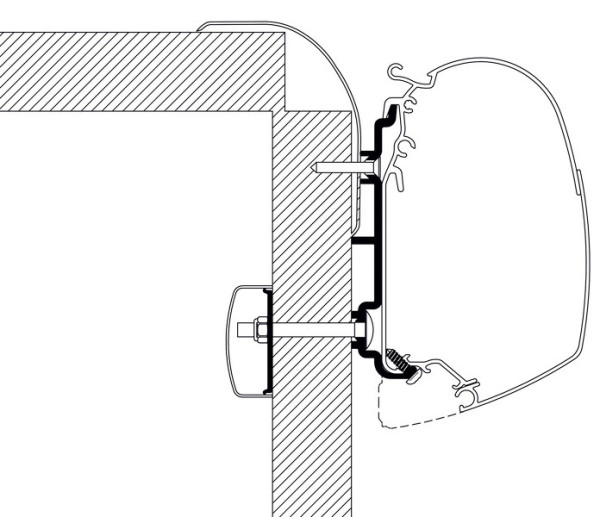 Adaptér Thule markýza 500cm (centimetry) - adaptér Fiat Frankia