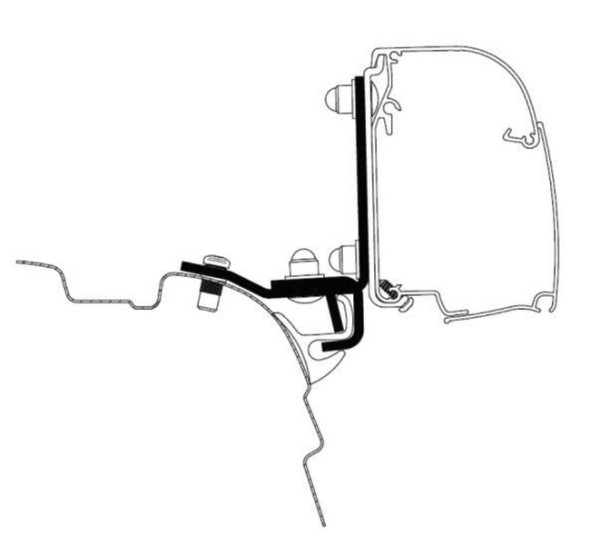 Adaptér pro markýzu Thule Omnistor 4200 / 4900 na lištu Brandrup Rail G2 pro VW T5/T6