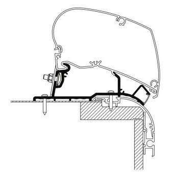 Adaptér střešní pro markýzy Thule Omnistor na karavan Eriba Nova (425 cm)
