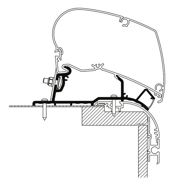 Adaptér střešní pro markýzy Thule Omnistor na karavan Eriba Nova (425 cm)