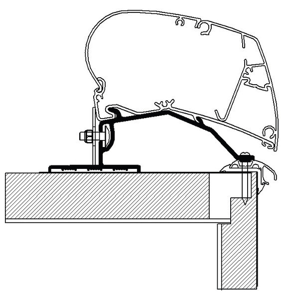 Adaptér Thule pro střešní montáž markýz na Hymer 2013 a Eriba Nova, 400 cm