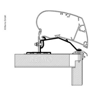 Adaptér montážní pro markýzy Thule Omnistor na karavany Dethleffs, Fendt, LMC a Trigano (450 cm)