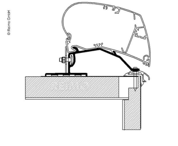 Adaptér montážní pro markýzy Thule Omnistor na Dethleffs / Fendt / LMC / Trigano (500 cm)