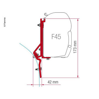 Adaptér markýzy Fiamma pro Fiat Ducato a Renault Master (sada 2 ks držáků 14 cm, pro řady F45i a F45i L)