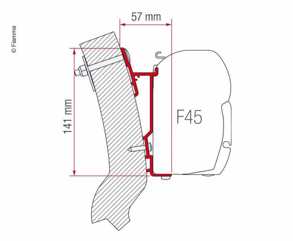 Adaptér pro markýzu Wingamm Oasi 350 (souvislý profil 350 cm)