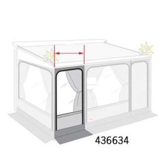 Rozšiřující sada přední části pro markýzové přístřešky / Privacy Room - 130/440cm