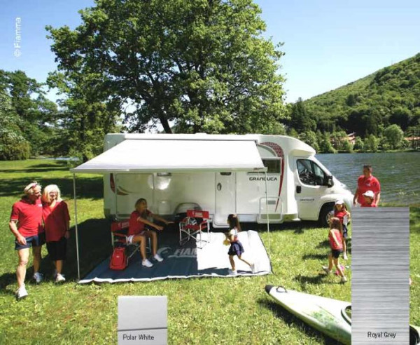 Markýza Fiamma F45S 4,5m Royal Grey, korpus bílý