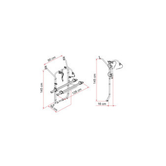 Nosič kol pro VW T5 se zadními křídlovými dveřmi, stříbrný