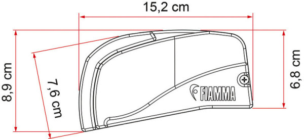 Markýza střešní kazetová Fiamma F40van 2,1 m pro minivany (pouzdro Sytě černá, plátno Královská šedá, výsuv 1,5 m)