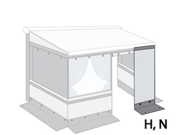Panel přední Fiamma Privacy Room Light pro markýzu F80 šířka 70 cm rozšiřující díl