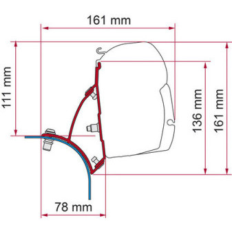 Adaptér pro markýzu Fiamma F45s Kit VW T5/T6 Lift Roof Deep Black RHD