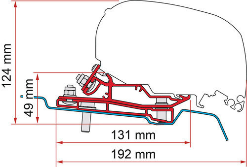 Sada adaptérů Fiamma pro Ford Transit L3H3 (320 cm, pravostranné řízení / RHD)