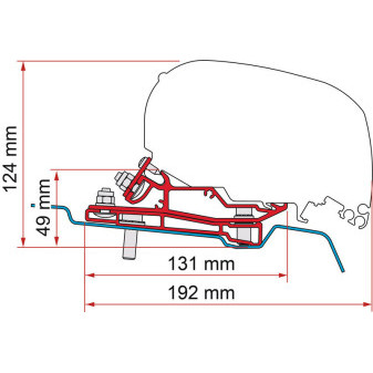 Adaptér Fiamma Ford Transit H3L4, 400cm (centimetry), RHD