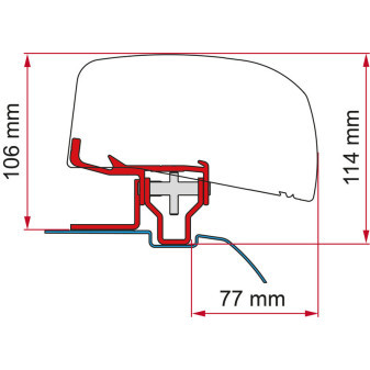 Sada montážních adaptérů pro markýzu Fiamma F40van pro Nissan NV200 (3dílná sada, černá)