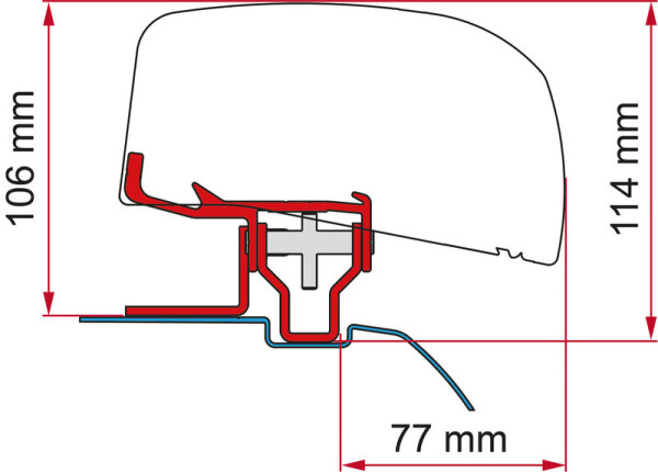 Sada montážních adaptérů pro markýzu Fiamma F40van pro Nissan NV200 (3dílná sada, černá)