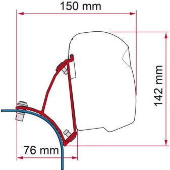 Adaptér pro markýzu Fiamma F43 Kit VW T5/T6 Lift Roof Deep Black LHD