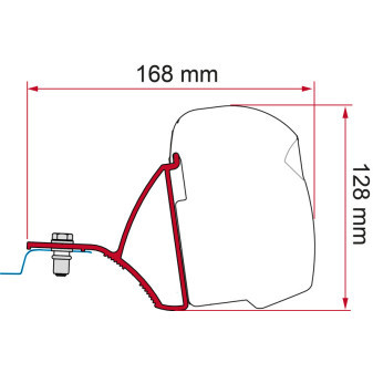 Adaptér montážní Fiamma pro markýzu F43van, Renault Trafic / Opel Vivaro / Fiat Talento (od 2015), 2 ks (16 cm)