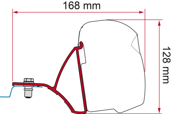 Adaptér montážní Fiamma pro markýzu F43van, Renault Trafic / Opel Vivaro / Fiat Talento (od 2015), 2 ks (16 cm)